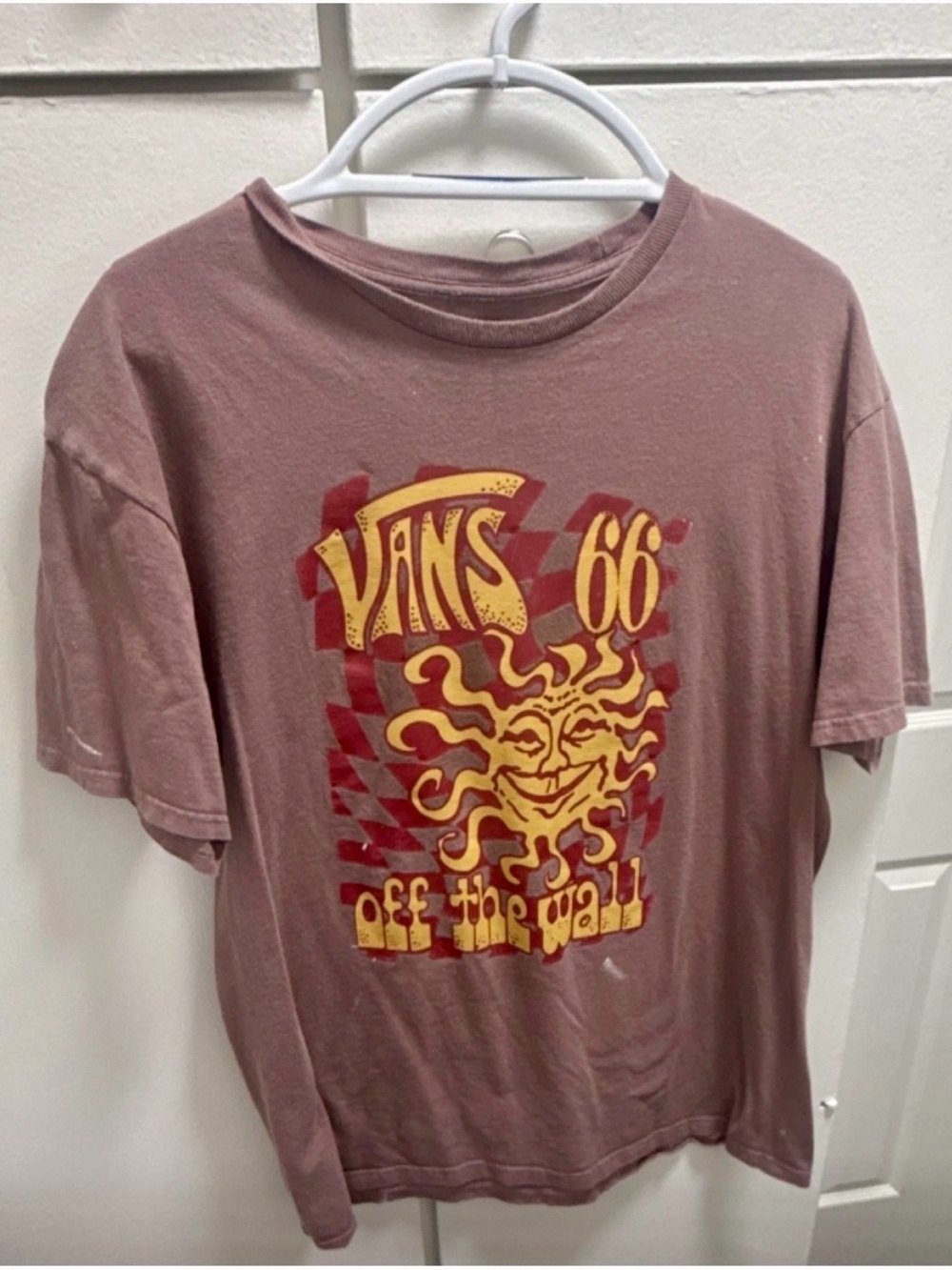 Vans Off The Wall Brown Graphic Tee Skate Streetwear Size Large